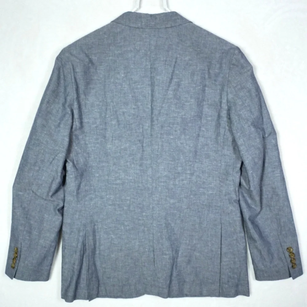 J.Crew Ludlow Slim Blazer 40R Gray Cotton Linen Somelos Portugal Sport Coat Mens